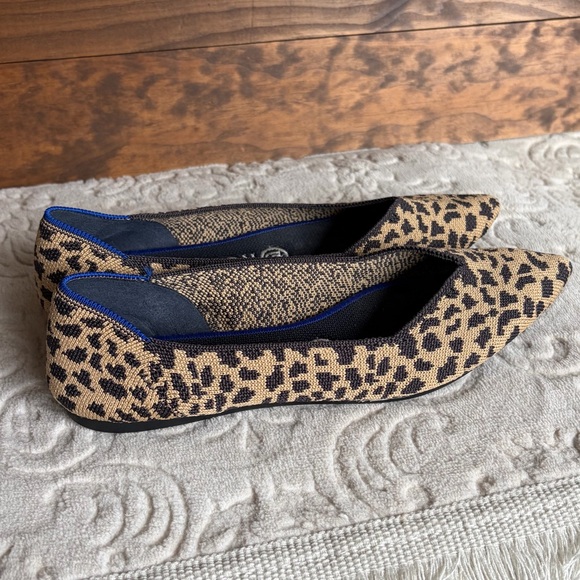 Rothy’s The Point Leopard Womens 8 Pointed Toe Ballet Flats Brown Animal Print - Picture 11 of 14